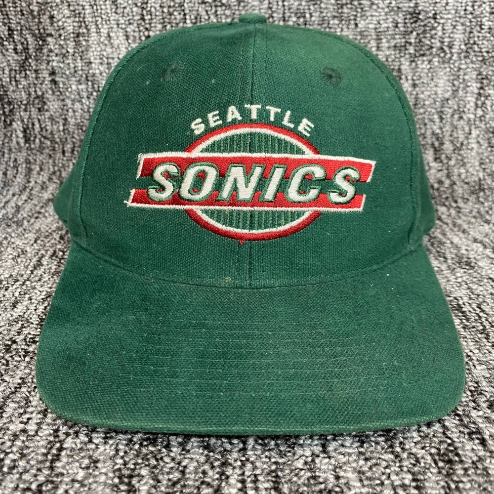 Vintage Seattle Sonics Hat Sports Specialties Strapback Green NBA Cap Taiwan